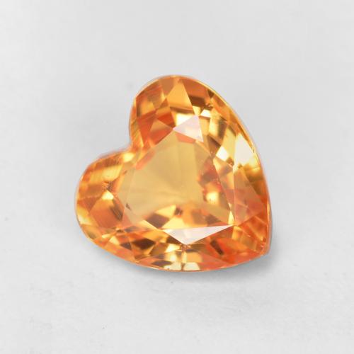 hellorange Saphir Edelstein - 0.5ct Herz facettiert (ID: 552064)