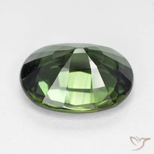 Sapphire Gemstone in 12 x 10 mm (calibrated) Size for Sale, Sapphire Stone in Earthy Green Color