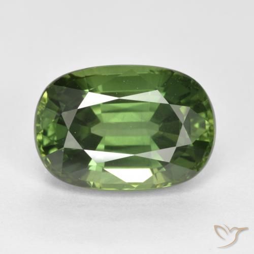 4.44ct Natural Warm Green Sapphire, Oval, VVS-VS