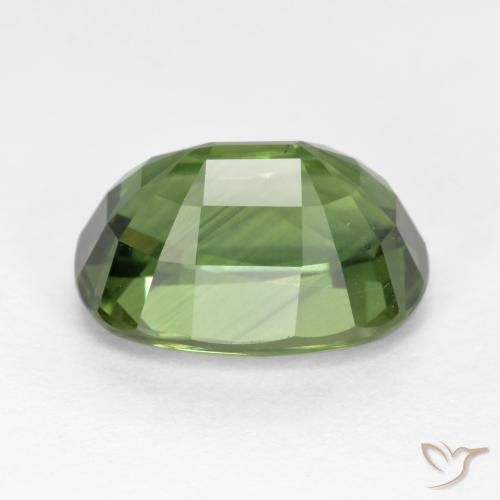 Sapphire Gemstone in 10.7 x 7.4 mm Size for Sale, Sapphire Stone in Warm Green Color
