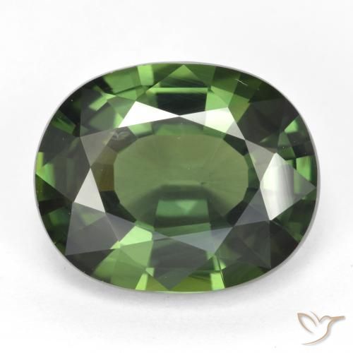 6.03ct Natural Brownish Green Sapphire, Oval, VVS-VS