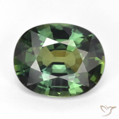 5.17ct Natural Brownish Green Sapphire, Oval, VVS