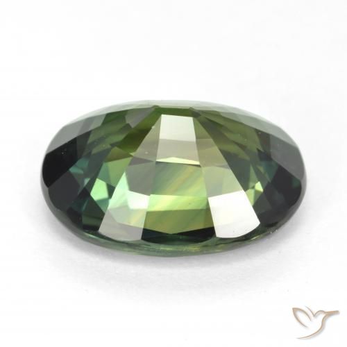 Sapphire Gemstone in 11.8 x 9.6 mm Size for Sale, Sapphire Stone in Brownish Green Color