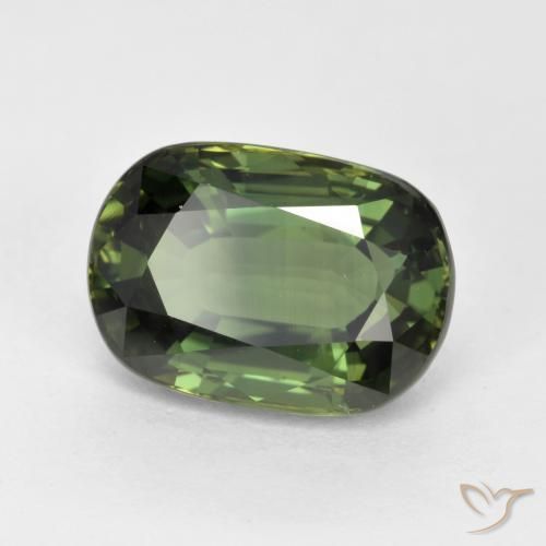 4.05 ct Green Sapphire Stone, Natural Sapphire in Oval Facet Shape for Sale