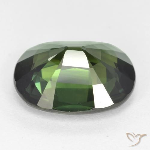 Sapphire Gemstone in 12.6 x 10.4 mm Size for Sale, Sapphire Stone in Cool Green Color