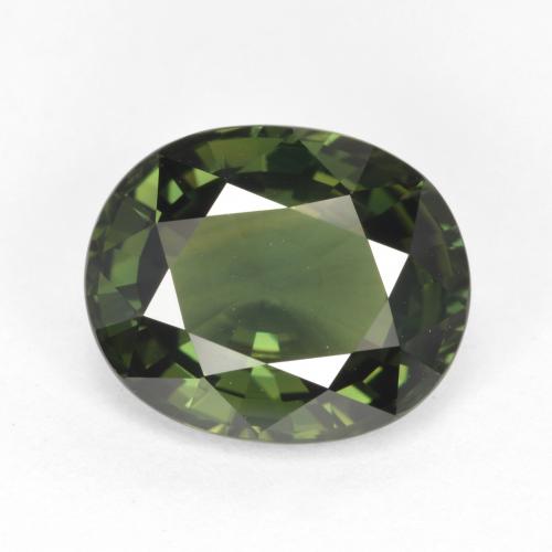 Warm Green Sapphire Gem - 4.1ct Oval Facet (ID: 552087)