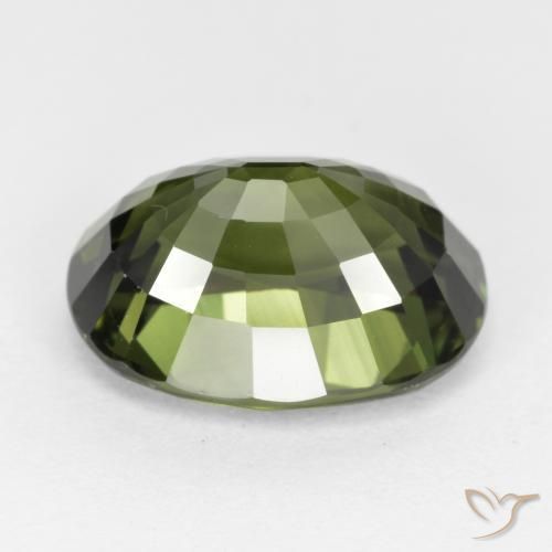 Sapphire Gemstone in 11.6 x 8.4 mm Size for Sale, Sapphire Stone in Deep Green Color