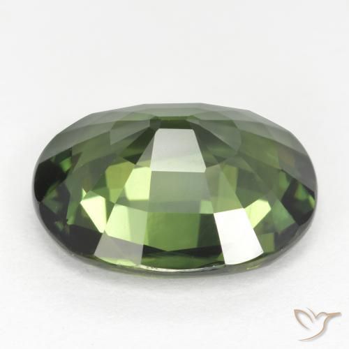 Sapphire Gemstone in 12 x 10 mm (calibrated) Size for Sale, Sapphire Stone in Earthy Green Color