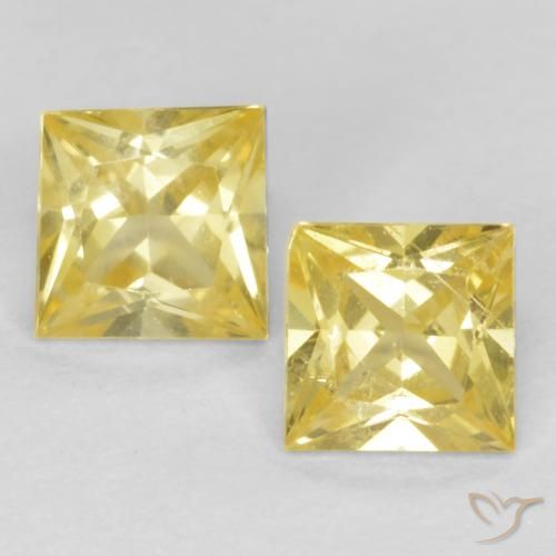 0.57ctw Natural Medium-Light Yellow Sapphire, Square, VS