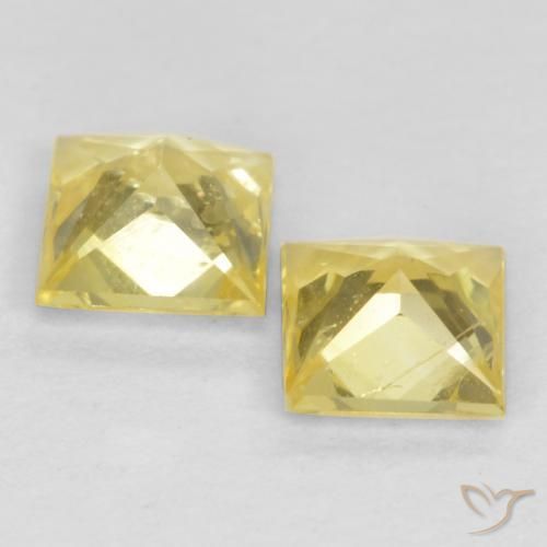 Sapphire Gemstones in 3.6 x 3.6 mm Size for Sale, Sapphire Stones in Medium-Light Yellow Color