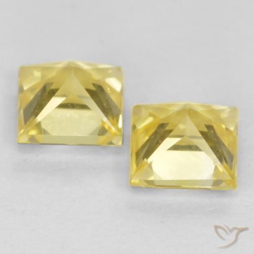 Sapphire Gemstones in 3.6 x 3.6 mm Size for Sale, Sapphire Stones in Tuscany Yellow Color