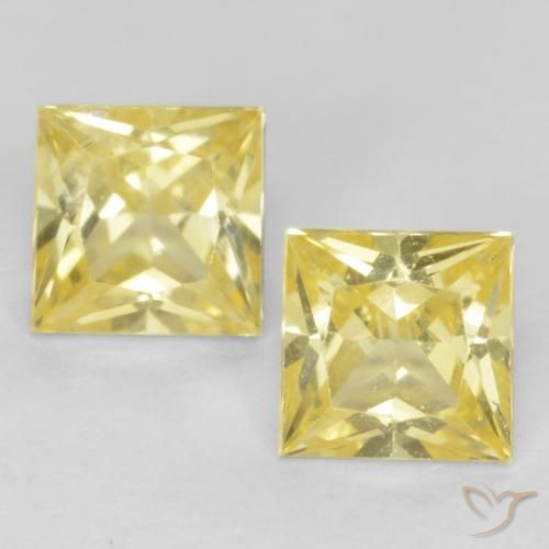 0.63ctw Natural Medium-Light Yellow Sapphire, Square, VVS-VS