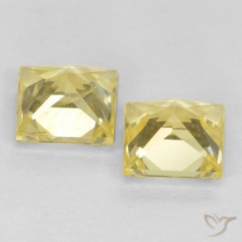 Sapphire Gemstones in 3.6 x 3.6 mm Size for Sale, Sapphire Stones in Medium-Light Yellow Color