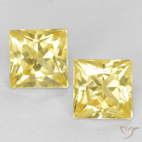 0.69ctw Natural Medium-Light Yellow Sapphire, Square, VVS-VS