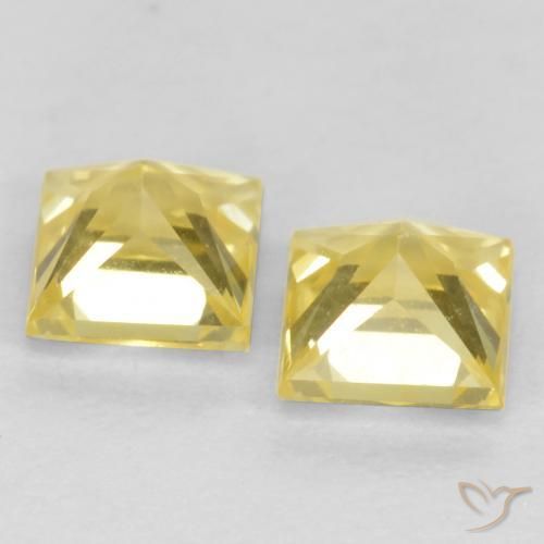 Sapphire Gemstones in 3.6 x 3.5 mm Size for Sale, Sapphire Stones in Medium-Light Yellow Color