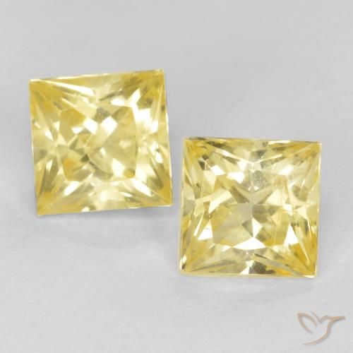 0.75ctw Natural Medium-Light Yellow Sapphire, Square, VS