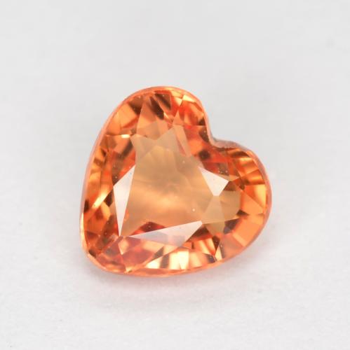Medium Orange Сапфир Камень - 0.5ct Фасетная огранка формы Сердце (ID: 552239)