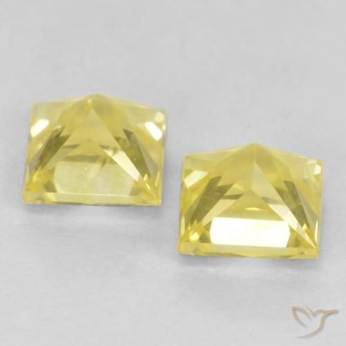 Sapphire Gemstones in 3.4 x 3.4 mm Size for Sale, Sapphire Stones in Tuscany Yellow Color