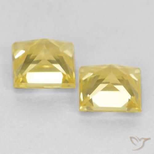Sapphire Gemstones in 3.9 x 3.8 mm Size for Sale, Sapphire Stones in Tuscany Yellow Color