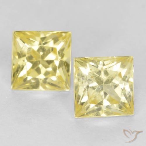 0.58ctw Natural Medium-Light Yellow Sapphire, Square, VS