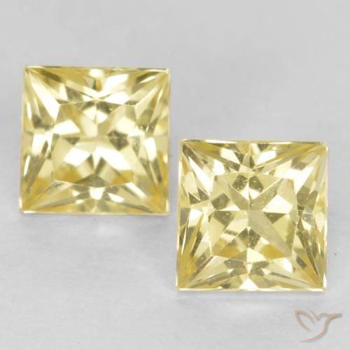 0.69 ct Loose Yellow Sapphire, 3.6 x 3.6 mm Princess Cut From Tanzania, Photo A