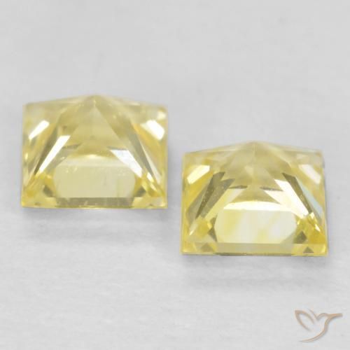 Sapphire Gemstones in 3.6 x 3.5 mm Size for Sale, Sapphire Stones in Medium-Light Yellow Color