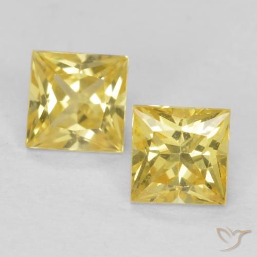 0.68ctw Natural Tuscany Yellow Sapphire, Square, VVS-VS