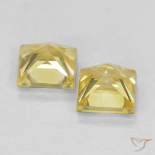 Sapphire Gemstones in 3.6 x 3.5 mm Size for Sale, Sapphire Stones in Tuscany Yellow Color