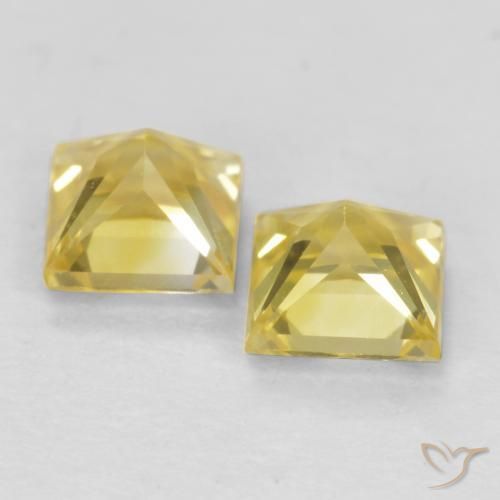 Sapphire Gemstones in 3.8 x 3.7 mm Size for Sale, Sapphire Stones in Tuscany Yellow Color