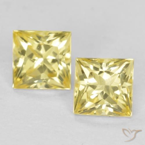 0.57ctw Natural Tuscany Yellow Sapphire, Square, VVS-VS