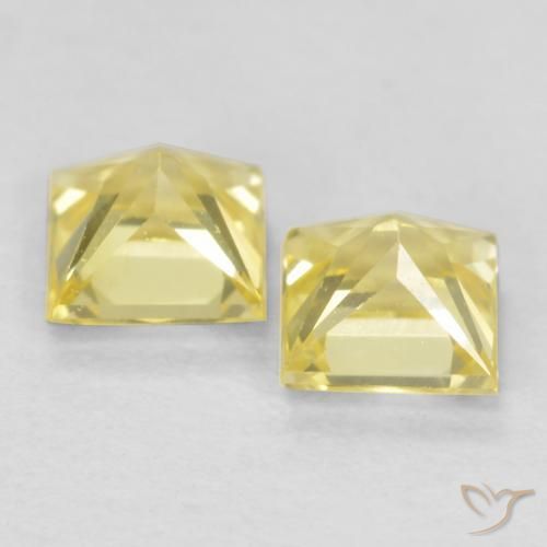 Sapphire Gemstones in 3.4 x 3.3 mm Size for Sale, Sapphire Stones in Tuscany Yellow Color