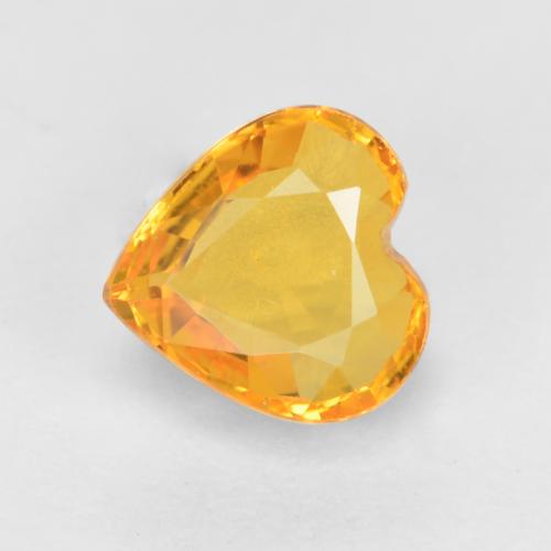 Orange-Gold Sapphire Gem - 0.5ct Heart Facet (ID: 552925)
