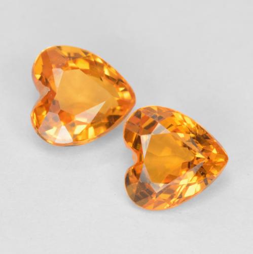 Naranja claro Zafiro Gema - 0.5ct Forma de corazón (ID: 552929)