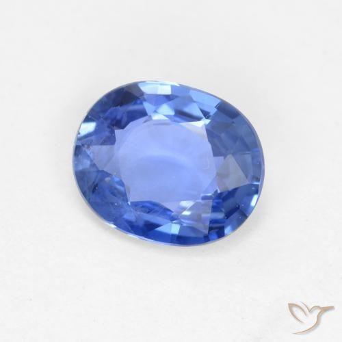 0.66 ct Blue Sapphire Stone, Natural Sapphire in Oval Facet Shape for Sale