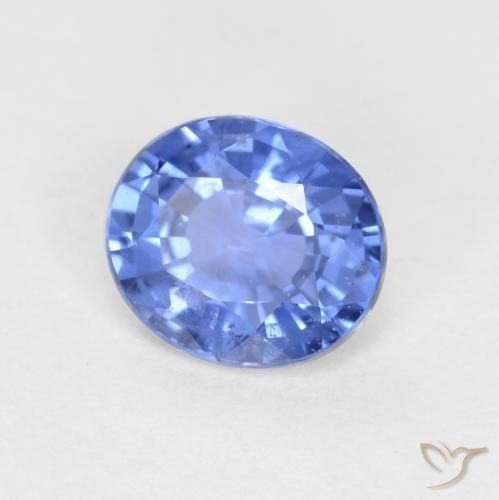 0.55 ct Blue Sapphire Stone, Natural Sapphire in Oval Facet Shape for Sale