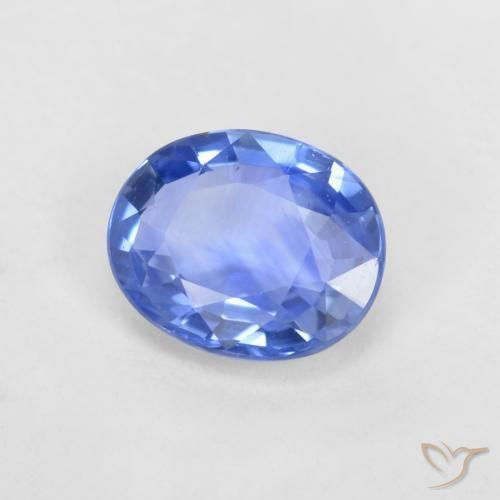 0.67 ct Blue Sapphire Stone, Natural Sapphire in Oval Facet Shape for Sale