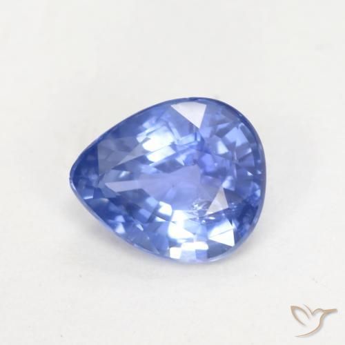 0.67 ct Blue Sapphire Stone, Natural Sapphire in Pear Facet Shape for Sale