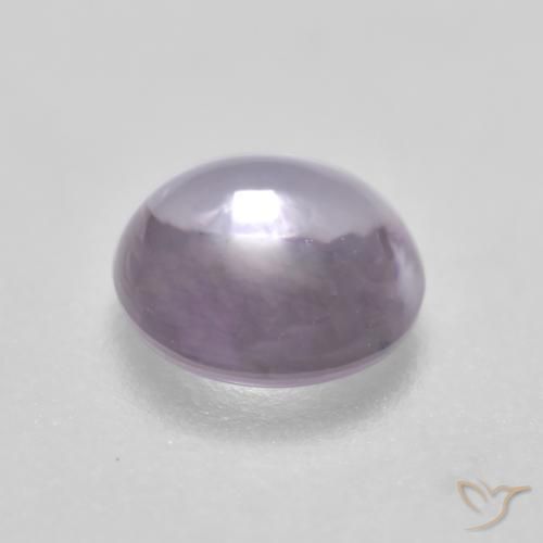 5.1mm Round Purple Sapphire from Tanzania, Weight of 0.71ct, Natural heated Gemstone in Transparent Clarity, 1pc Round Cabochon Sapphire - Color: Very Light Pinkish Purple, Mohs Hardness of 9 suitable for daily wear jewelry, Symbolizes Abundance and Prosperity, Photo A
