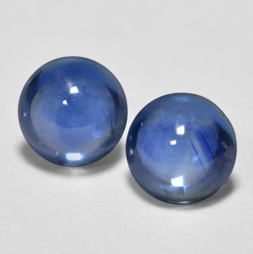 Azul oscuro Zafiro Gema - 0.3ct Cabujón Redondo (ID: 555855)
