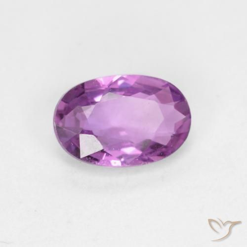 0.45 ct Purple Sapphire Stone, Natural Sapphire in Oval Facet Shape for Sale