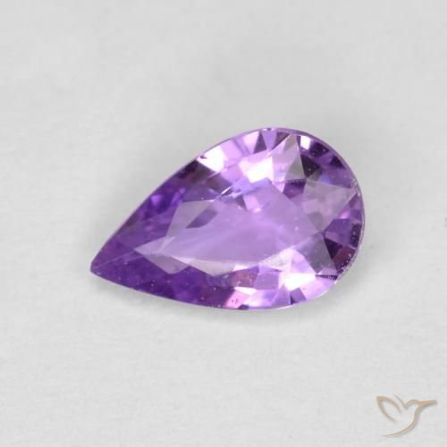 0.39ct Natural Medium Purplish Violet Sapphire, Pear Shape, VVS-VS