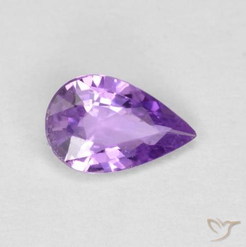 0.39 ct Violet Sapphire Stone, Natural Sapphire in Pear Facet Shape for Sale