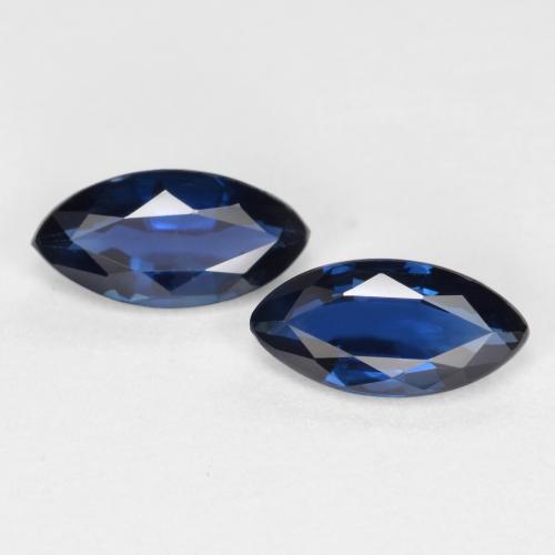 Blu scuro Zaffiro Gem - 0.5ct Marquise sfaccettato (ID: 557175)