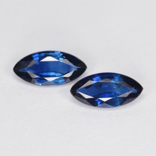 Navy Blue Sapphire Gem - 0.5ct Marquise Facet (ID: 557181)