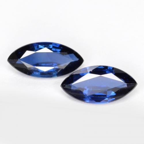 Dark Blue Sapphire Gem - 0.4ct Marquise Facet (ID: 557248)