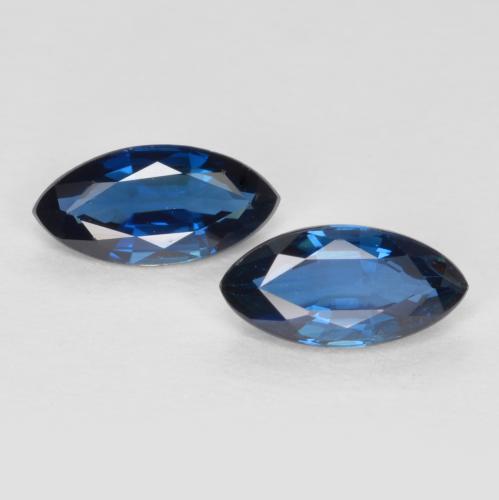 Navy Blue Sapphire Gem - 0.5ct Marquise Facet (ID: 557594)
