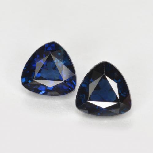 ディープブルー サファイア 宝石 - 0.4ct トリリオンファセット (ID: 557689)