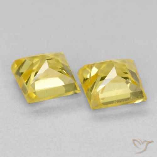 Sapphire Gemstones in 3.2 x 3.2 mm Size for Sale, Sapphire Stones in Tuscany Yellow Color