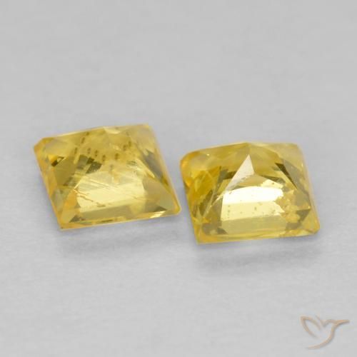 Sapphire Gemstones in 3.5 x 3.5 mm Size for Sale, Sapphire Stones in Tuscany Yellow Color