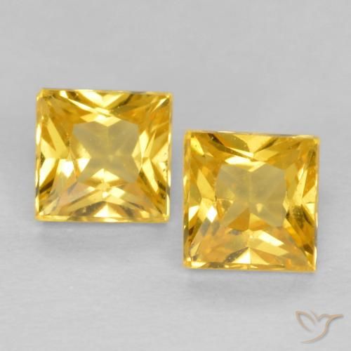 0.58ctw Natural Deep Yellow Sapphire, Square, VS